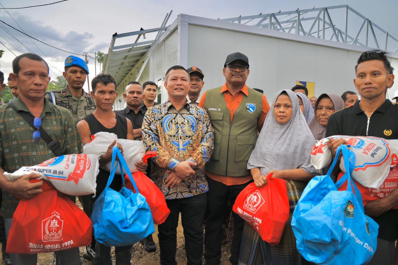 Huntara di Aceh Utara Diterjang Anging Kencang, Kaposko Safrizal ZA Turun Langsung Ke Lokasi